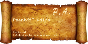 Psenkó Adina névjegykártya