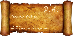 Psenkó Adina névjegykártya